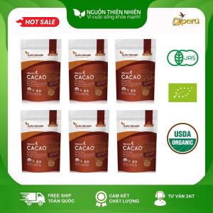 Bột Cacao Peru Criollo Hữu Cơ không đường 1200g Nguồn Thiên Nhiên 6 gói