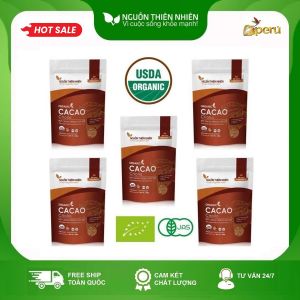 Bột Cacao Peru Criollo Hữu Cơ không đường 1000g Nguồn Thiên Nhiên Túi 5 gói