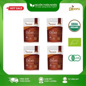 Bột Cacao Peru Criollo Hữu Cơ không đường 800g Nguồn Thiên Nhiên 4 gói