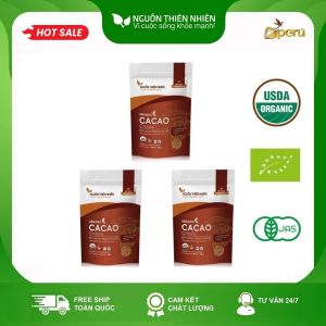 Bột Cacao Peru Criollo Hữu Cơ không đường 800g Nguồn Thiên Nhiên 4 gói