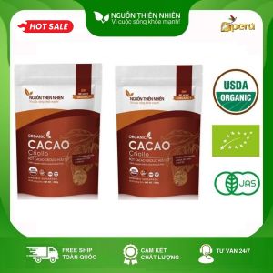 Bột Cacao Peru Criollo Hữu Cơ không đường 400g Nguồn Thiên Nhiên 2 gói